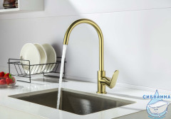 Смеситель для кухни Aquatek Оберон AQ1282BG (золото шлифованное)