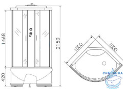 Душевая кабина Erlit ER3510TP-C3 100x100 профиль хром, стекло матовое