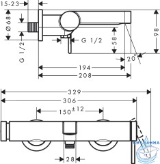 Смеситель для ванны Hansgrohe Finoris 76420670 (черный матовый)