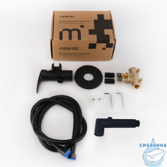 Встраиваемый смеситель с гигиеническим душем, черный матовый, Rora, Milardo, RORBLR0M08,