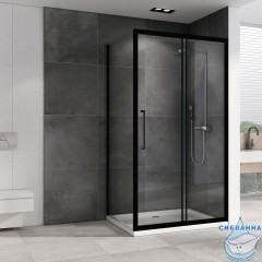 Душевое ограждение ABBER Schwarzer Diamant AG30120BH-S90B 120x90 профиль черный, стекло прозрачное (без поддона)