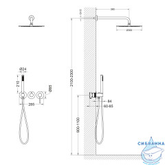 Душевая система Timo Saona  300 1 режим SX-2349/17SM (золото матовое)