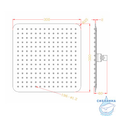 Верхний душ Ravslezak KS0004 300 1 режим (хром)