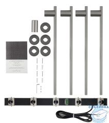 Полотенцесушитель электрический  Wonzon&Woghand Dortmund 58х71 WW-A364-BR (с возможностью скрытого подключения, подключение универсальное) (никель)