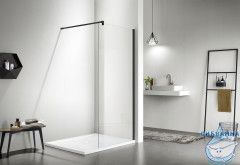 Душевое ограждение Aquatek Walk in 120х200 AQ WIW 12020BL профиль черный, стекло прозрачное 