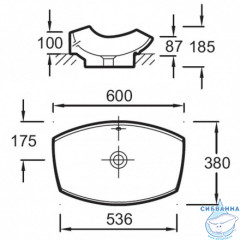 Раковина на столешницу 60 см Jacob Delafon Leaf E1186-00