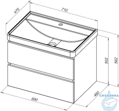 Тумба под раковину Aquanet Вега 70 00337942