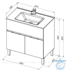 Тумба Aquanet Алвита New 80 с раковиной Flat 80 белый матовый