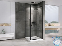 Душевое ограждение ABBER Sonnenstrand AG04090B-S85B 90x85 профиль черный, стекло  прозрачное (без поддона)