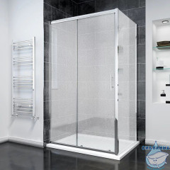 Душевое ограждение Veconi Rovigo 120x100 профиль хром, стекло рифленое RV055-120100-02-C8 (без поддона)