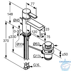 Смеситель для раковины Kludi Zenta 382600575 (с донным клапаном)