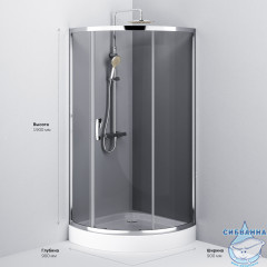 Душевое ограждение AM.PM Like 90x90 W83G-315-090CG64 профиль хром , стекло тонированное (без поддона)