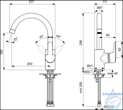 Смеситель для кухни Ideal Standard Connect Blue B9932AA (хром)