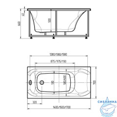 Акриловая ванна Aquatek Альфа 150х70 с каркасом