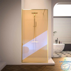 Walk-in Veconi Корато 100 профиль брашированное золото, стекло хамелеон KR81GС-100-09-C8