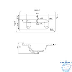 Тумба Iddis Brick 100 белый глянец с раковиной 100 BRI10WFi95