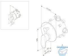 Встраиваемый смеситель для ванны AM.PM Like F8085000 (хром)