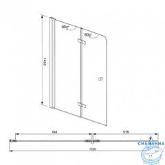 Шторка для ванны Aquanet Beta 4 NF6222-hinge 122