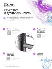 Смеситель для раковины Lemark Карелия LMF-2015S-GM (графит)