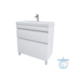 Тумба с умывальником напольная с ящиками, белая, 80 см, Zodiac, IDDIS, ZOD8CBFi95K  подходит ум. 3508000i28