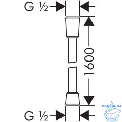 Душевой шланг 160 см Hansgrohe Comfortflex 28168000