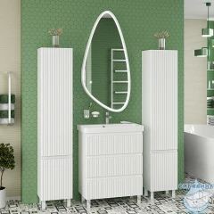 Тумба напольная Brevita Victory 70 белый матовый с раковиной Dreja Luxury 70