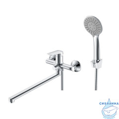 Смеситель для ванны с длинным изливом, хром глянцевый, Макс (Maks), Milardo, MAKSB00M10