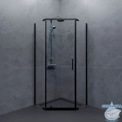 Душевое ограждение Тритон Дека-Блэк 90x90 профиль черный, стекло прозрачное Щ0000059783 (без поддона)