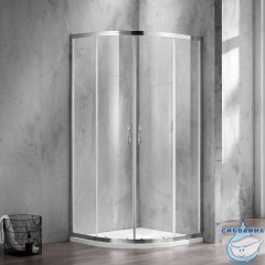 Душевое ограждение Azario Milton 90x90 профиль серебро, стекло прозрачное AZ-ND2142 900 (без поддона)