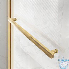 Душевое ограждение Vincea Slim Soft 150x100 профиль брашированное золото, стекло прозрачное VSR-1SS1015CLG