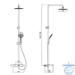 Душевая система Azario Galaxy 230 1 режим AZ-67B47EV1-1DC1J19A-ZH3394A-HB1153C (хром)
