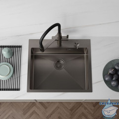 Мойка, нерж. сталь, графит, 590*510, Haze, IDDIS, HAZ59GMi77