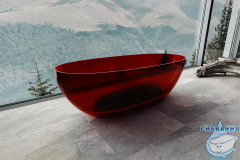Ванна из полиэфирной смолы ABBER Kristall 170х75 AT9703Rubin красная