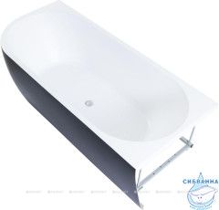 Акриловая ванна Aquanet Family Elegant R 180x80 (белый глянцевый/черный матовый)