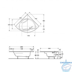 Акриловая ванна Jacob Delafon Presqu’Ile 145x145 с каркасом
