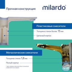 Смеситель для ванны с длинным изливом, хром глянцевый, Poli, Milardo, POLSB00M10