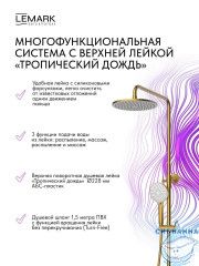 Душевая система Lemark Карелия 230 1 режим LMF-2026S-BRG (брашированное золото)