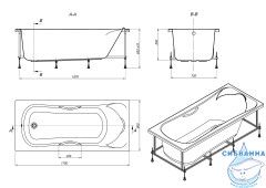 Акриловая ванна Roca BeCool 170x80 с каркасом