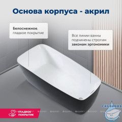 Акриловая ванна Aquanet Family Trend 170x78 (белый/черный матовый)