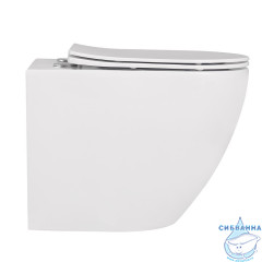 Унитаз приставной безободковый Abber Bequem AC1111 с сиденьем Soft Close (микролифт) (белый)