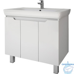 Тумба Dreja Q Plus (D) 75 белый глянец с раковиной Dreja Q 80