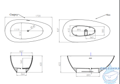 Ванна из искусственного камня Salini Paola 172x83 (материал solix, белый матовый)