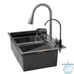 Кухонная мойка Calypso 68 см CS6846-9 (оружейная сталь)