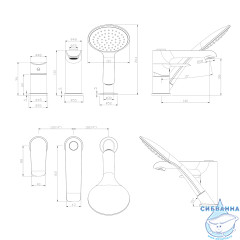 Смеситель для ванны Rossinka W40-39(хром/белый)