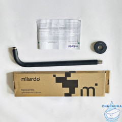 Кронштейн для верхнего душа в стену, круглый, черный матовый, Dale, Milardo, DALBL39M61