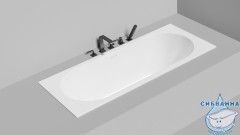 Ванна из искусственного камня Salini Ornella Axis Kit 180x80 (материал S-Sense, белый матовый)