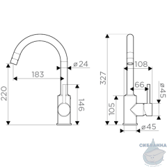 Смеситель для кухни Omoikiri Shinagawa-BN-BL 4994252 (нержавеющая сталь)