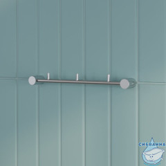 Планка на 3 крючка, нержавеющая сталь, Petite, хром матовый, IDDIS, PETSSS3i41