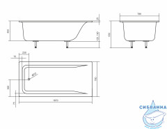 Ванна из искусственного камня Aqua de Marco Malta 167х78 (каменные ножки)