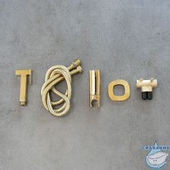 Встраиваемый смеситель с гигиеническим душем Lemark Solo LM7172G (золото)